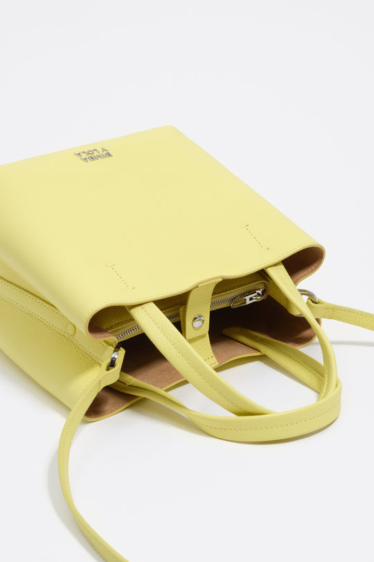 Acid yellow leather crossbody bag
