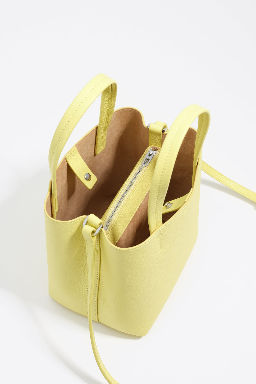 Acid yellow leather crossbody bag