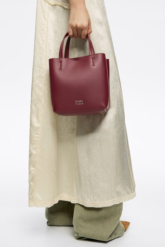 Burgundy leather crossbody bag