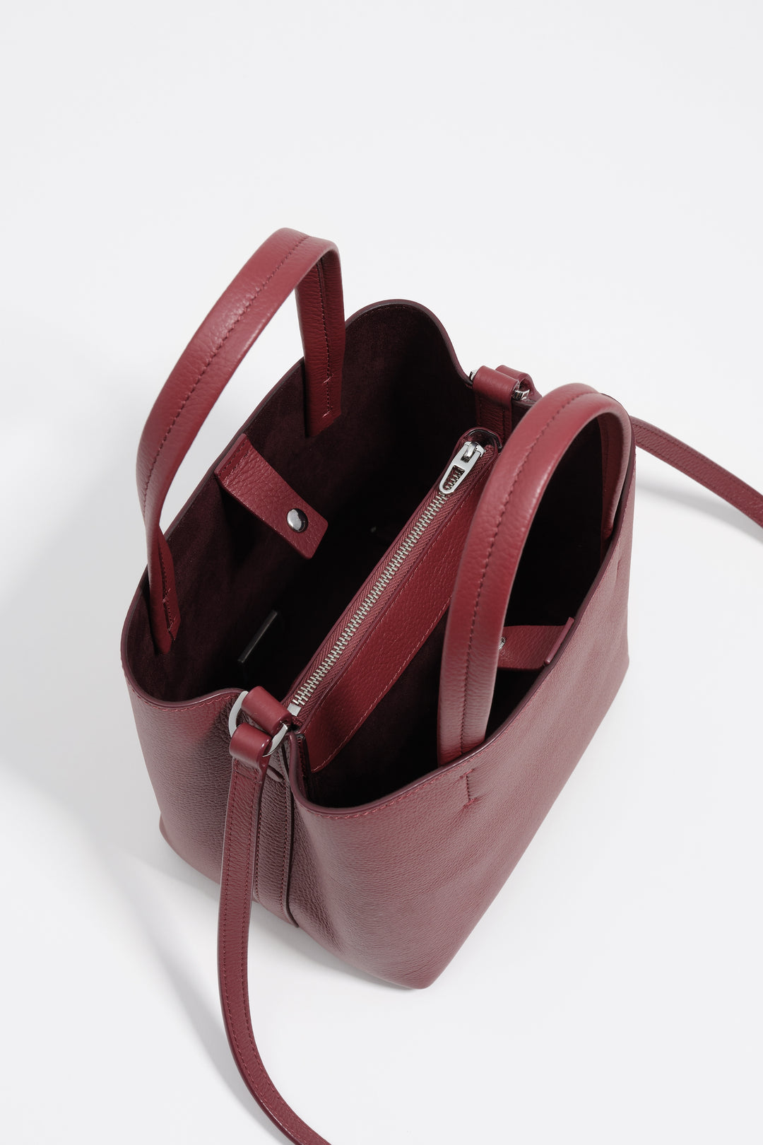 Burgundy leather crossbody bag