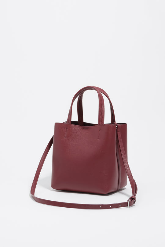Burgundy leather crossbody bag