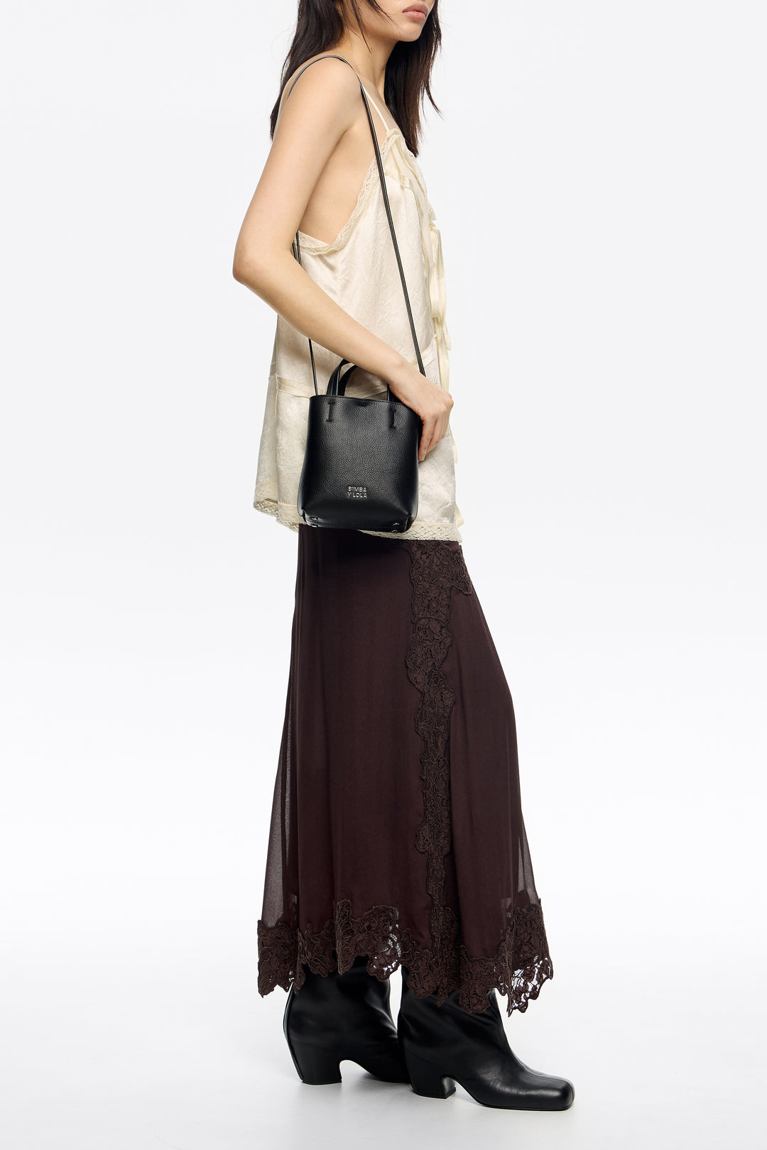 Black leather crossbody bag