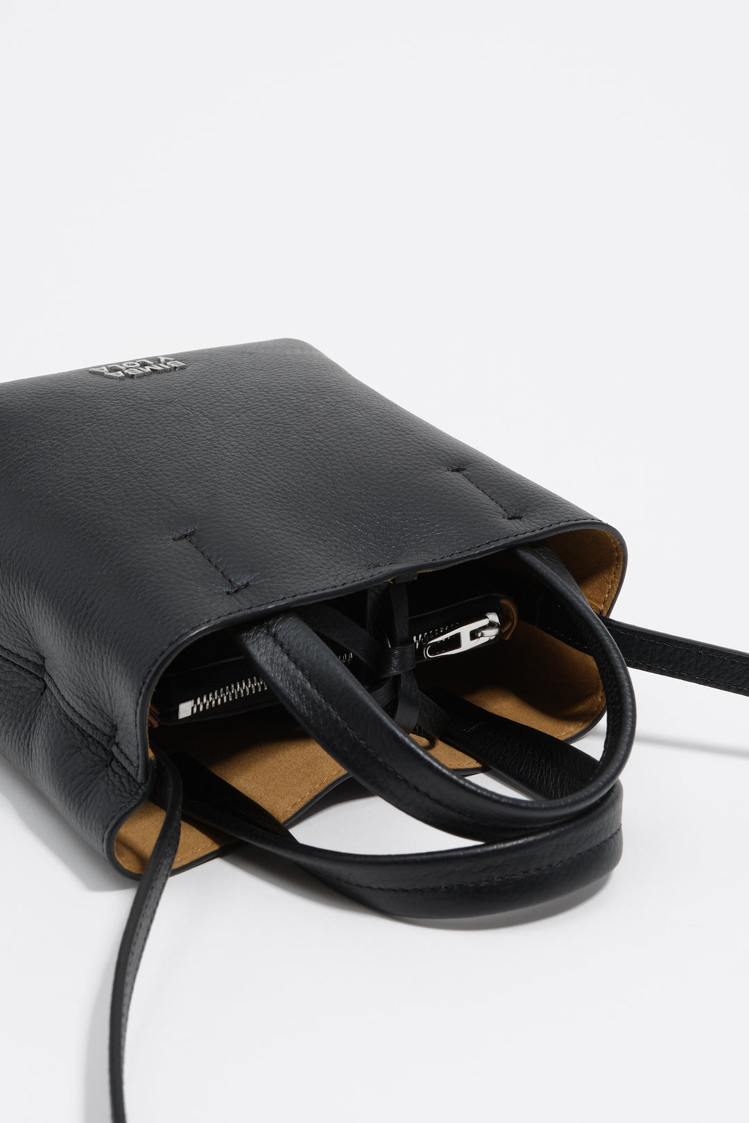 Black leather crossbody bag