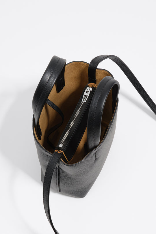 Black leather crossbody bag