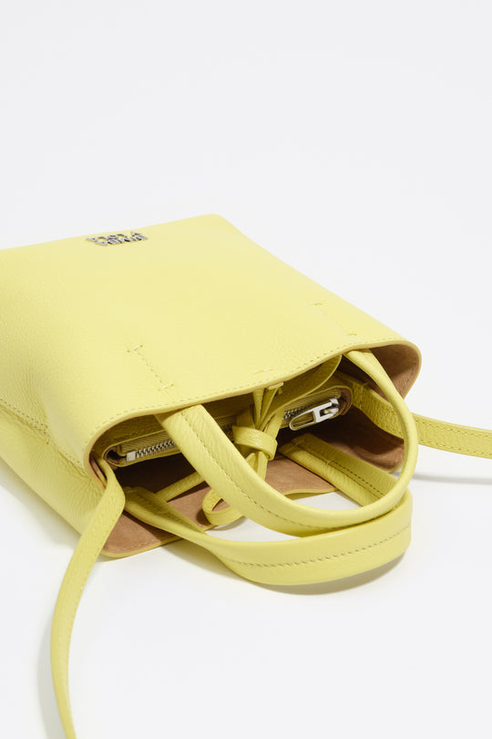 Acid yellow leather crossbody bag
