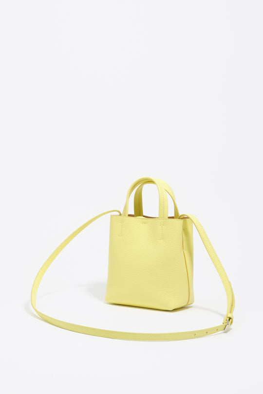 Acid yellow leather crossbody bag