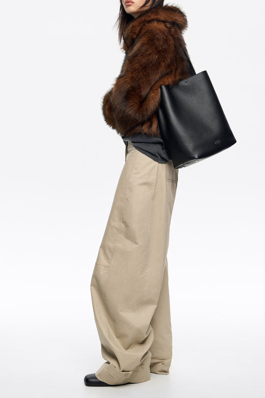 Black leather shoulder bag