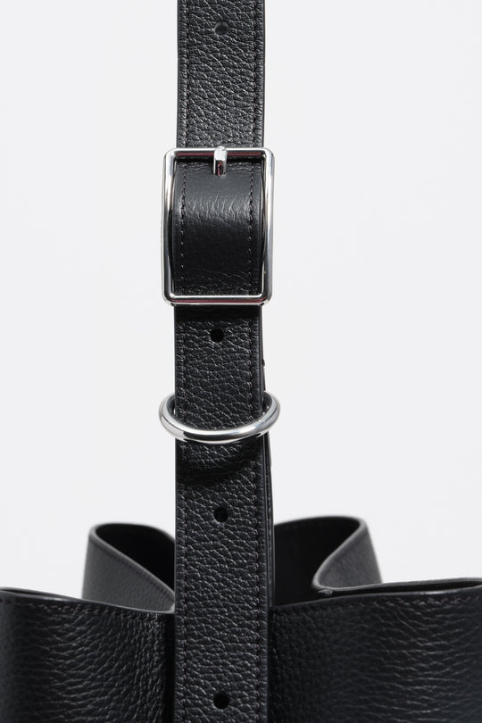 Black leather shoulder bag