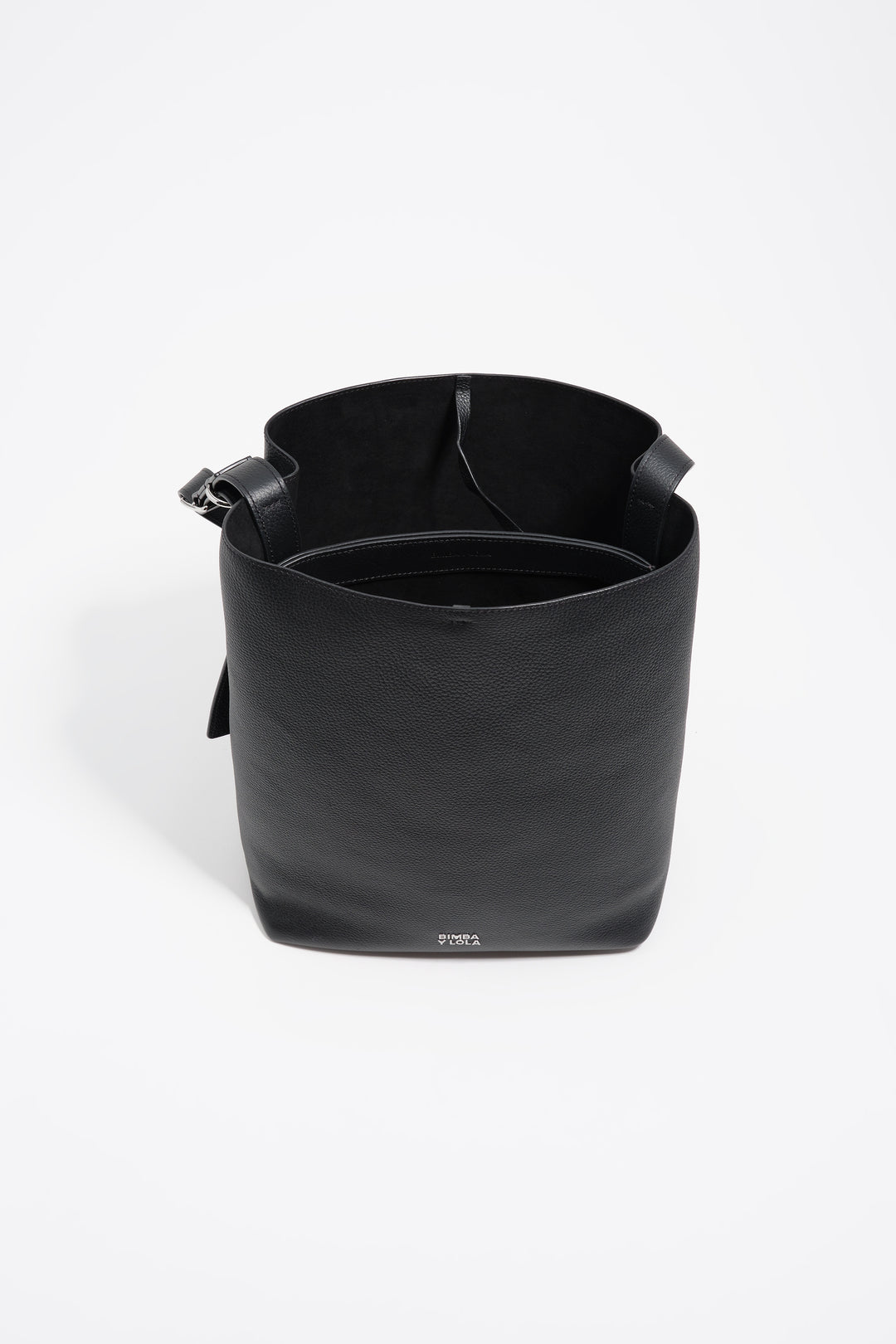 Black leather shoulder bag