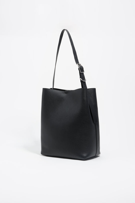 Black leather shoulder bag
