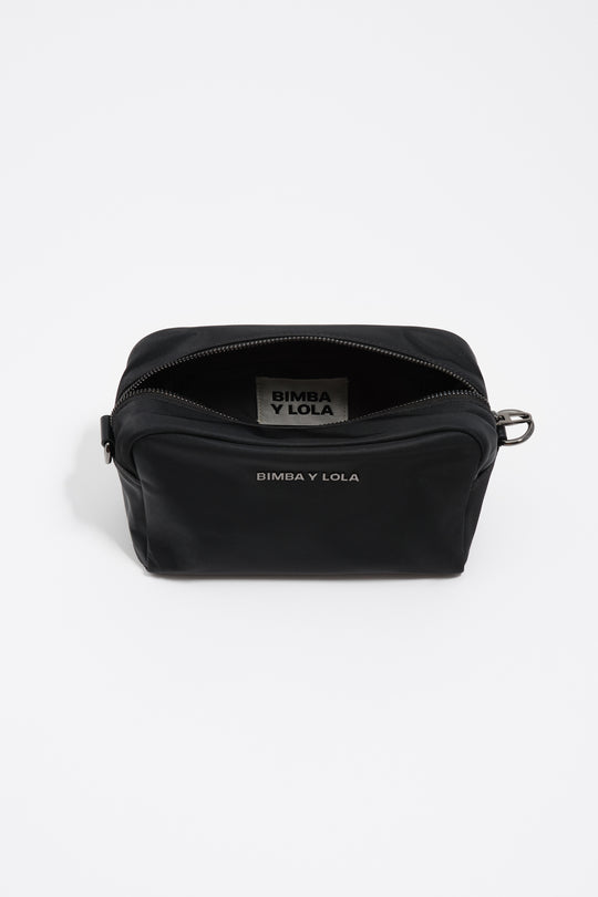 Black nylon crossbody bag