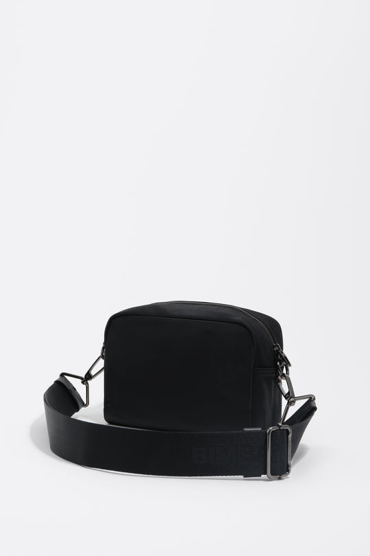 Black nylon crossbody bag