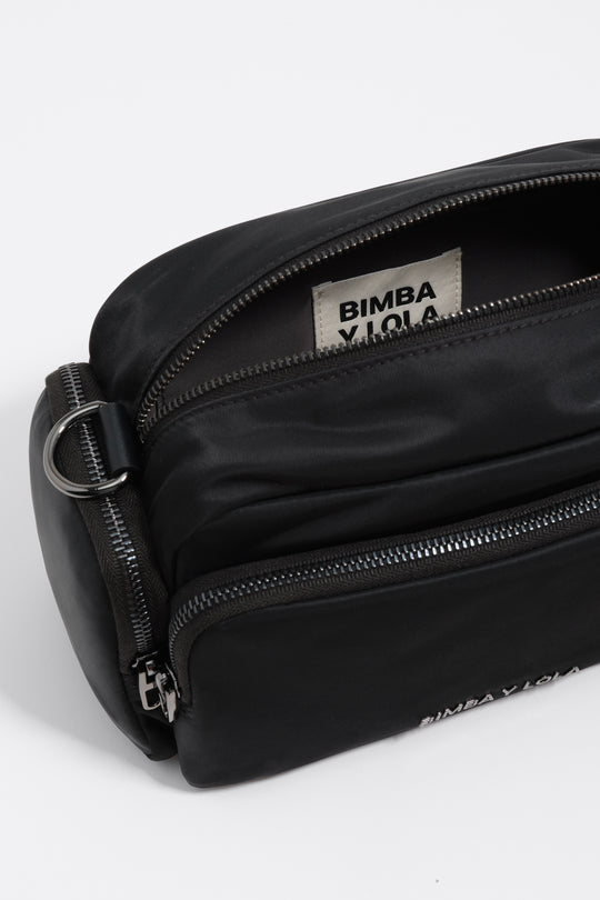 Black nylon Pocket crossbody bag