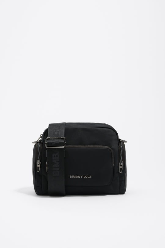 Black nylon Pocket crossbody bag