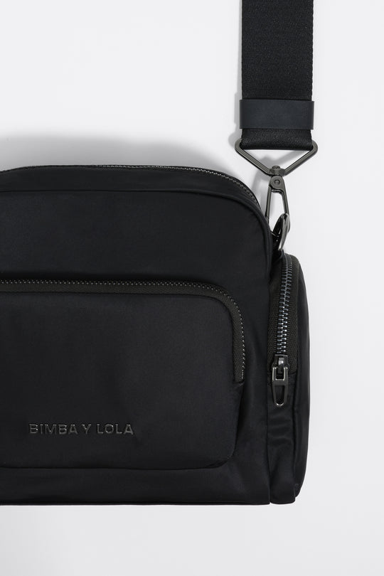 Black nylon Pocket crossbody bag