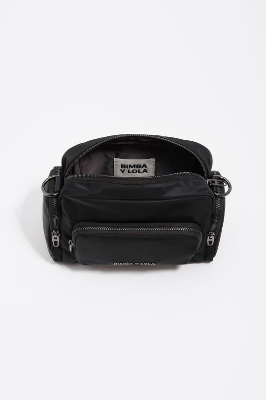 Black nylon Pocket crossbody bag