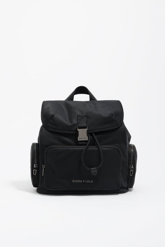 Medium black nylon Pocket backpack