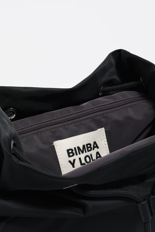 Medium black nylon Pocket backpack
