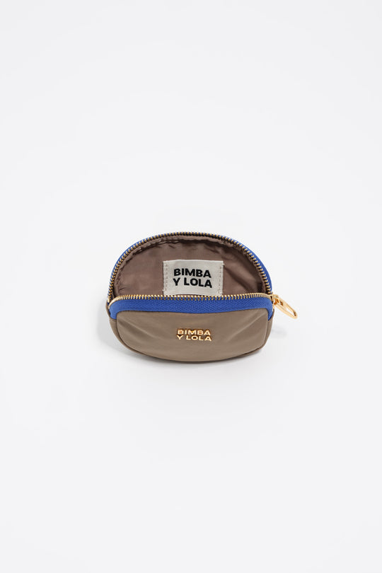 Khaki brown nylon coin purse