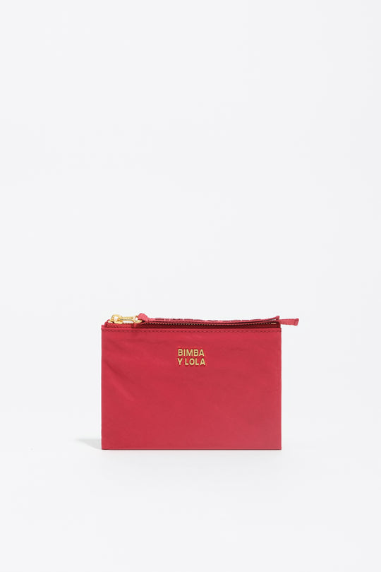 Red nylon coin purse
