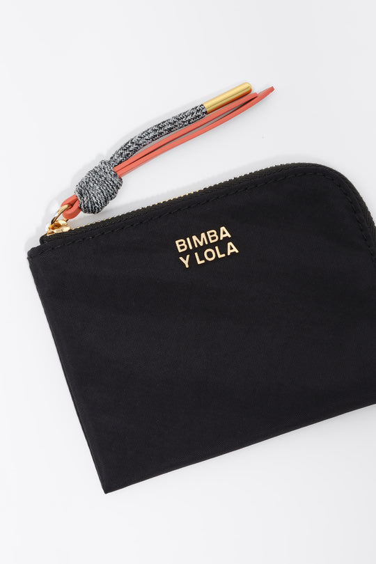 Black nylon coin purse