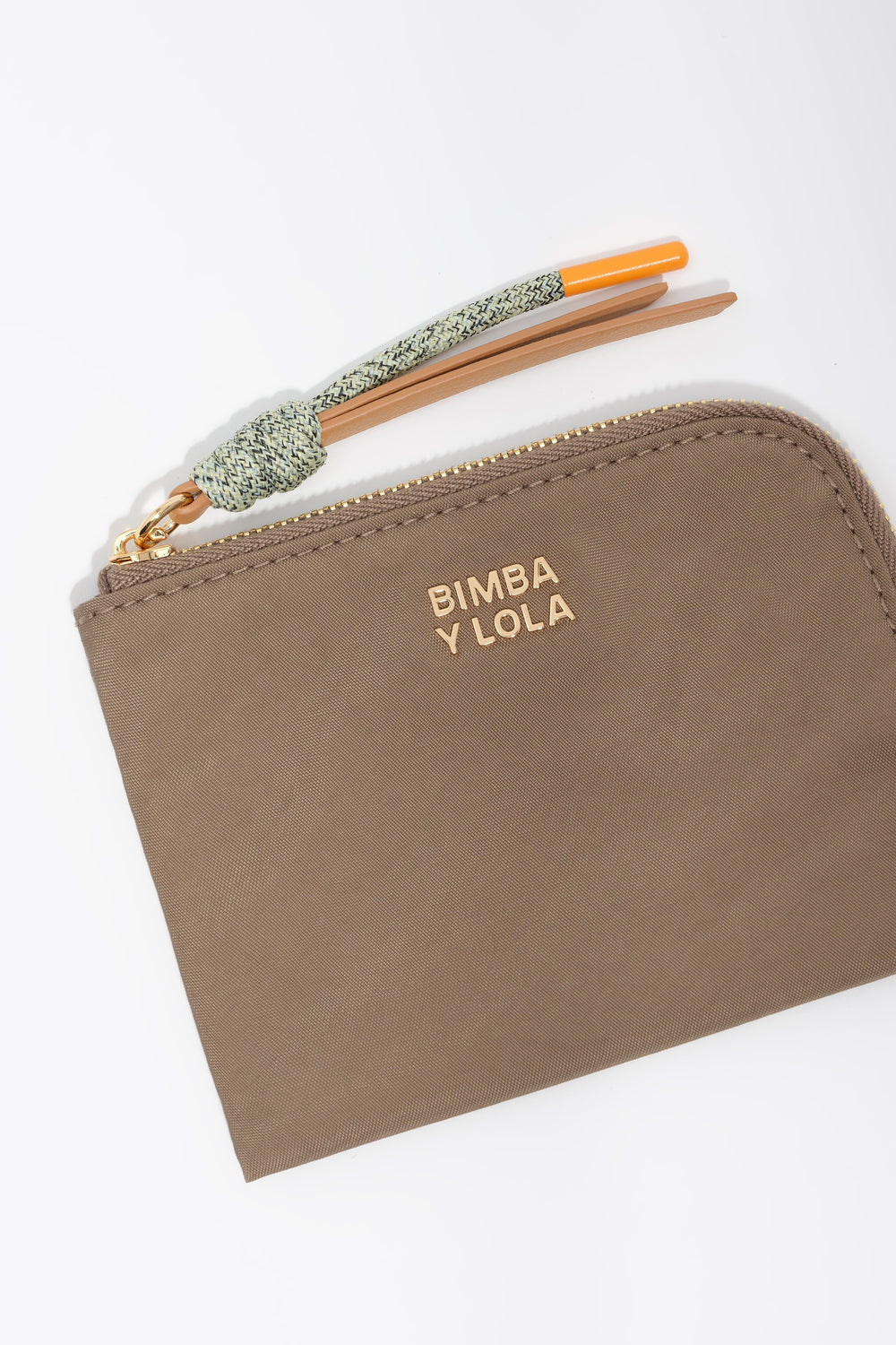 Khaki brown nylon coin purse