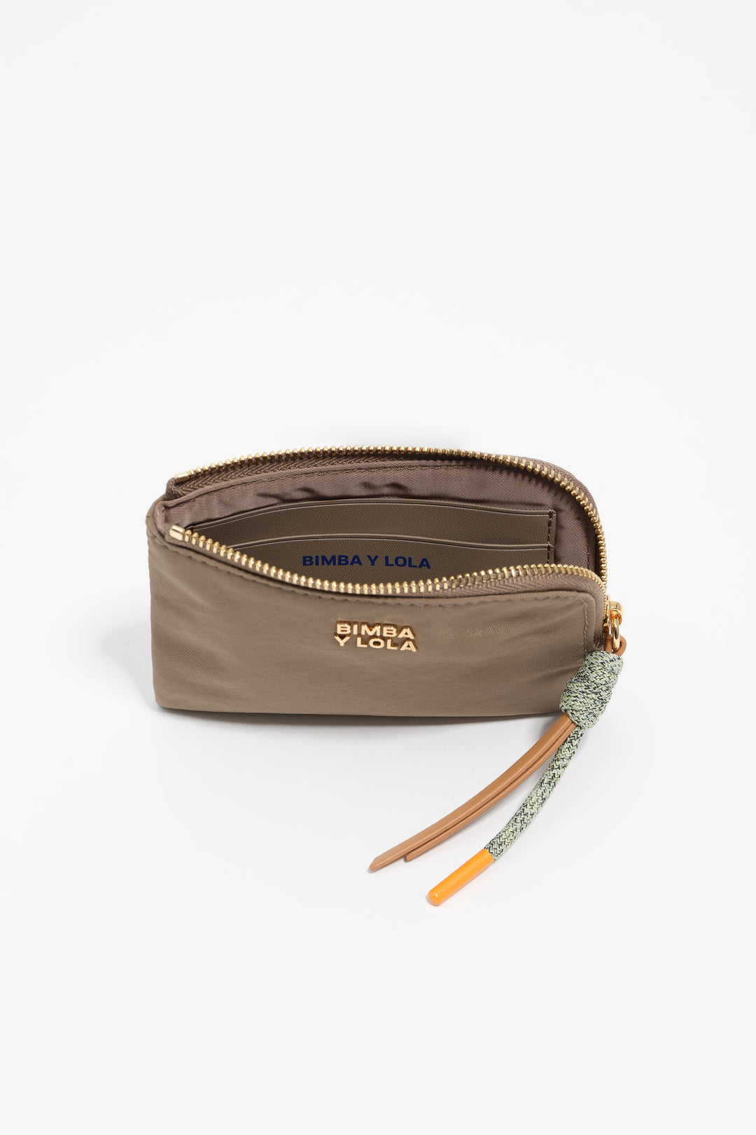 Khaki brown nylon coin purse