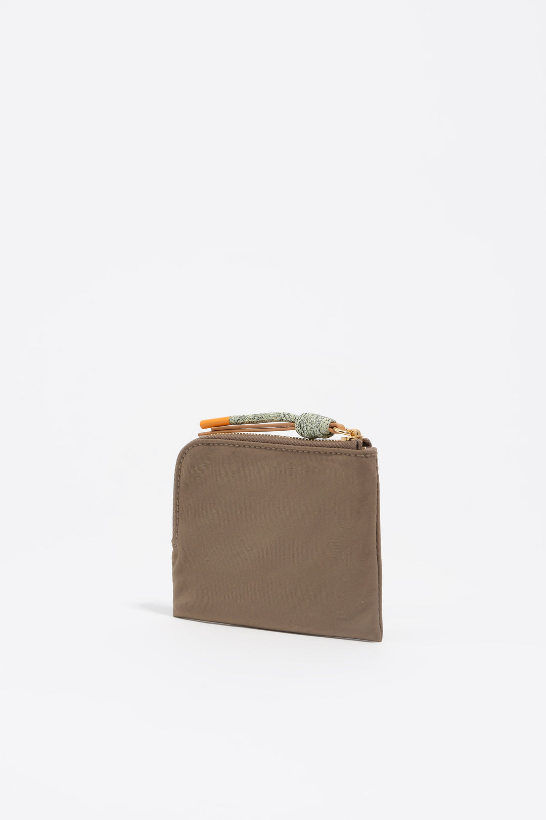 Khaki brown nylon coin purse