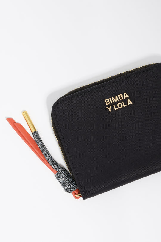 Black nylon flap purse