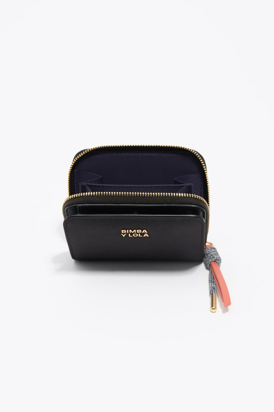 Black nylon flap purse
