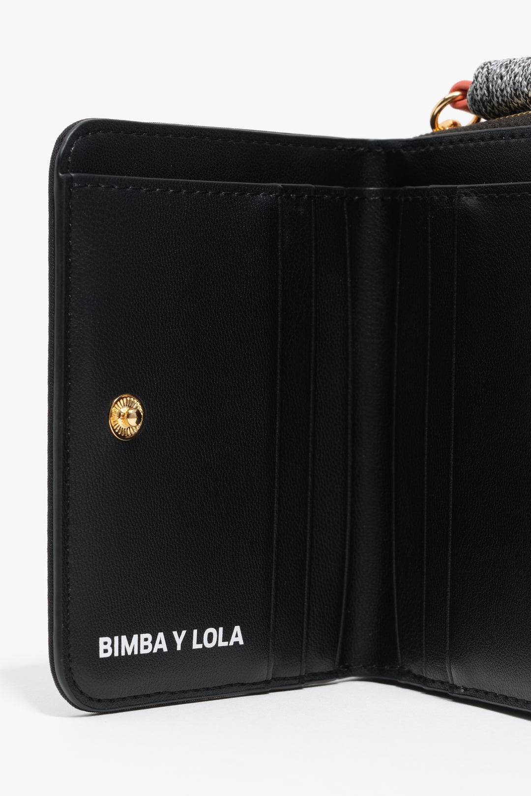Black nylon flap purse