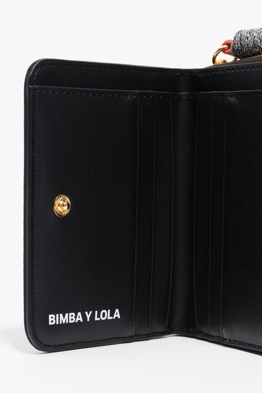 Black nylon flap purse
