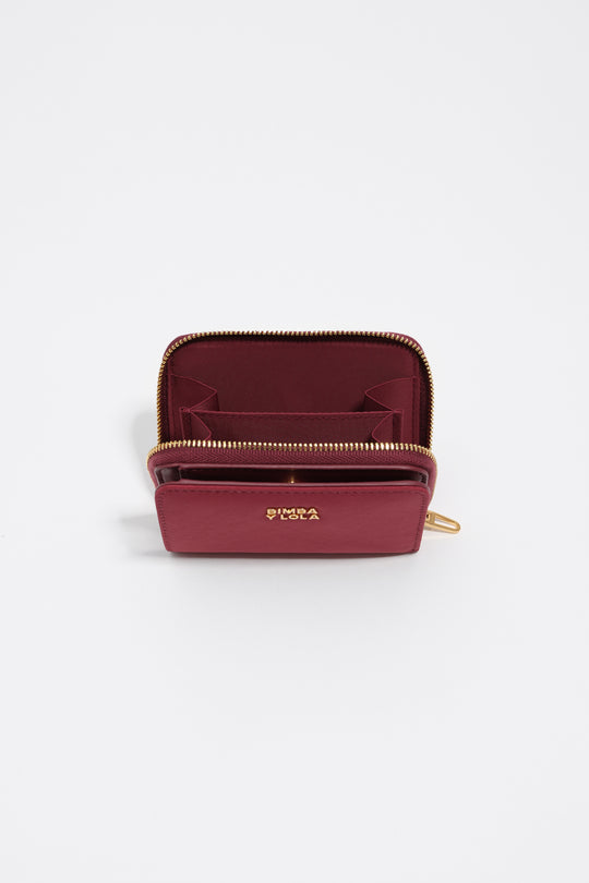 Burgundy nylon flap purse