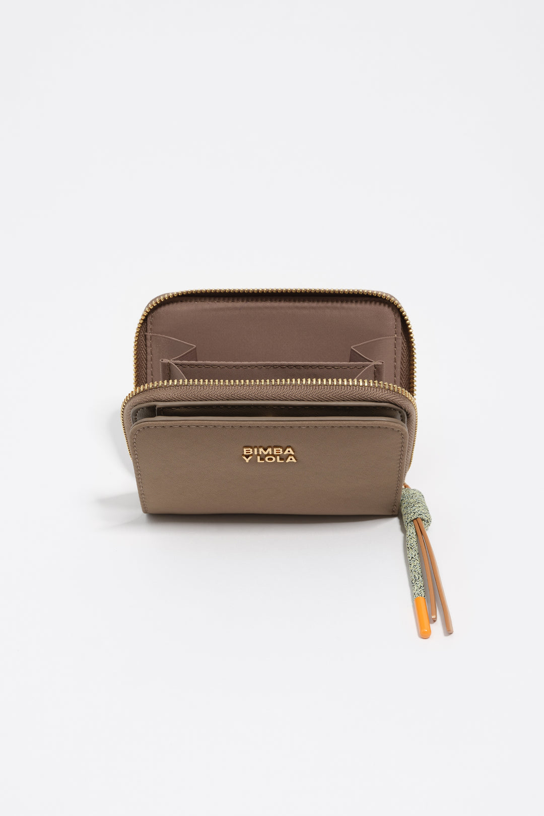 Khaki brown nylon flap purse