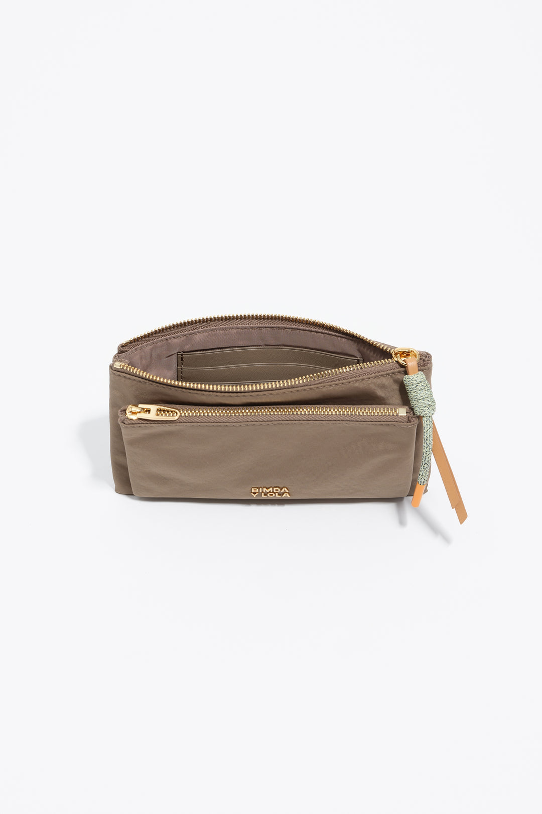 Khaki brown nylon Pocket purse