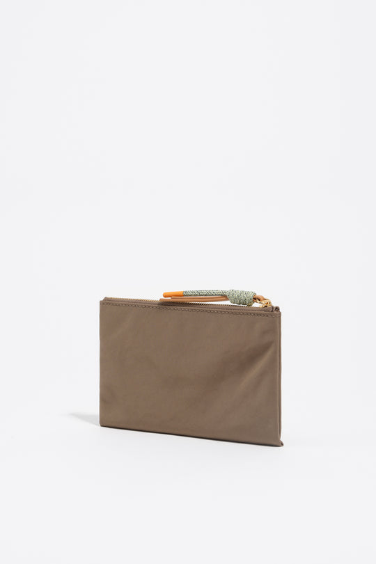 Khaki brown nylon Pocket purse