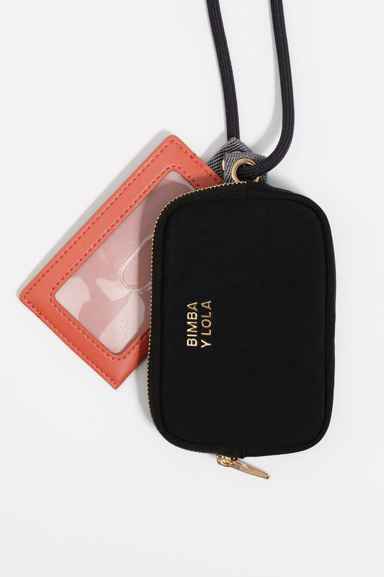 Black nylon coin purse