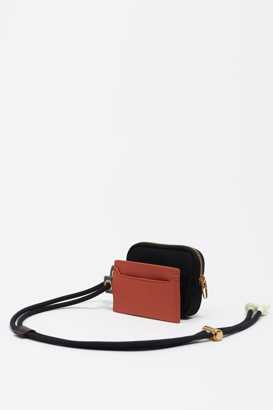 Black nylon coin purse