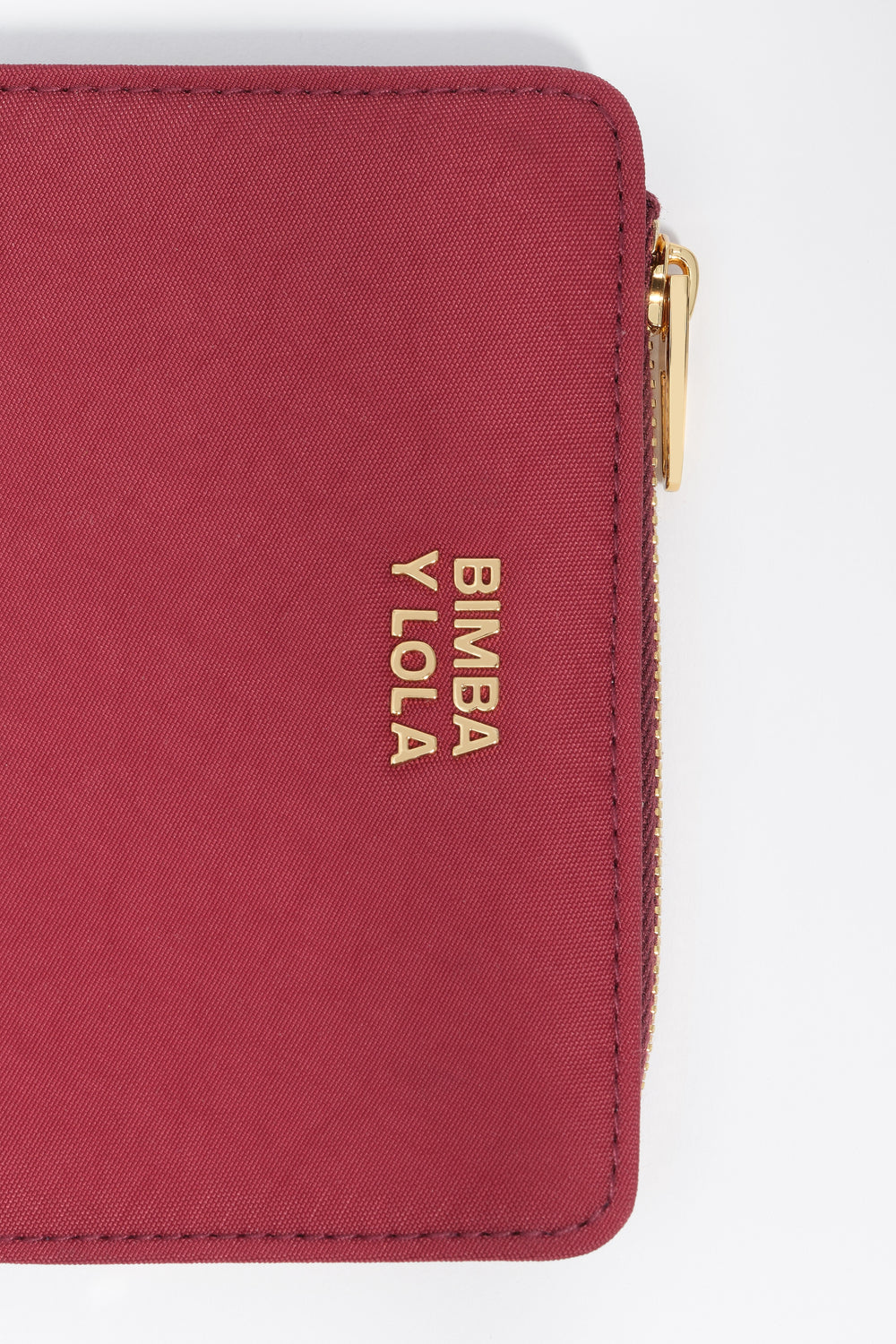Burgundy nylon compact purse