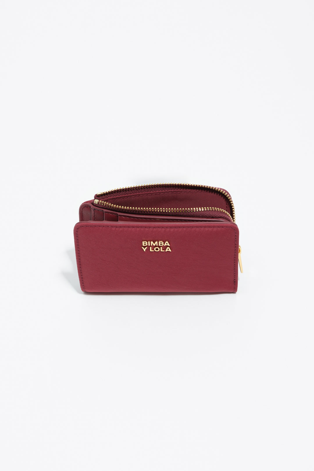 Burgundy nylon compact purse