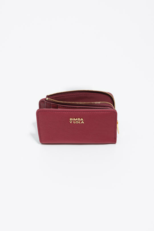 Burgundy nylon compact purse