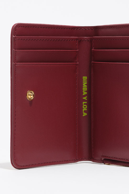 Burgundy nylon compact purse