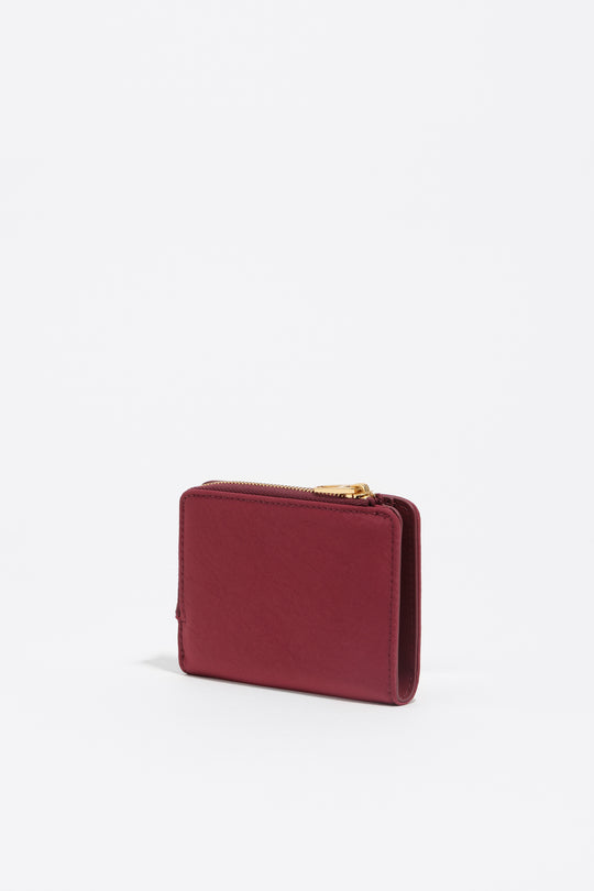 Burgundy nylon compact purse