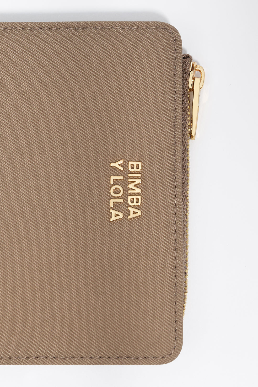 Khaki brown nylon compact purse