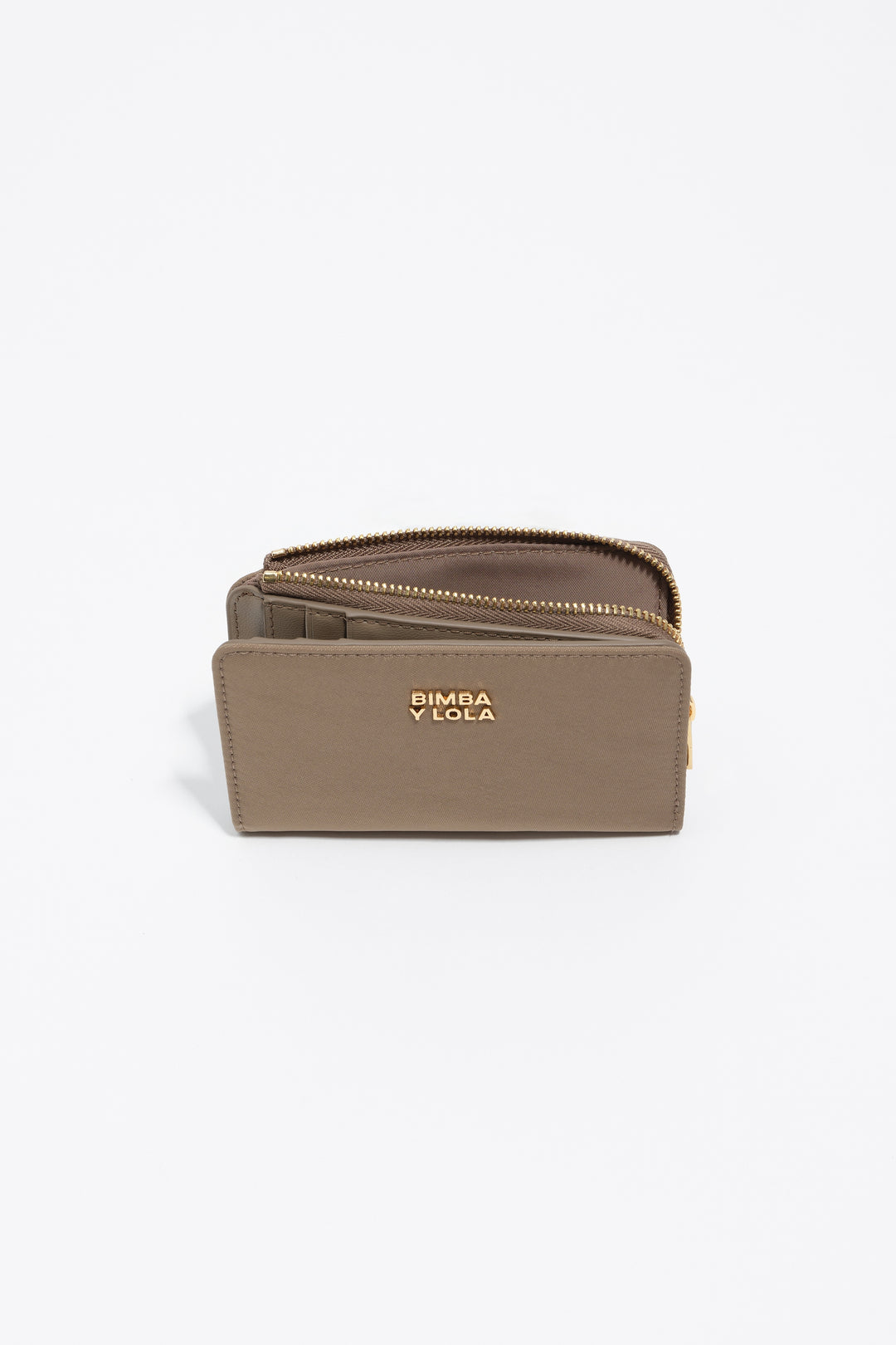 Khaki brown nylon compact purse
