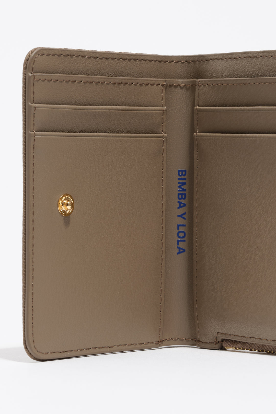 Khaki brown nylon compact purse