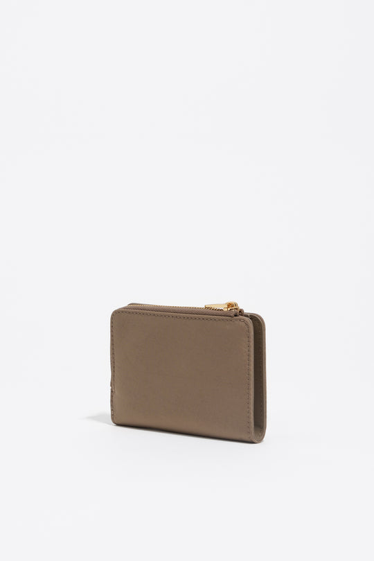 Khaki brown nylon compact purse