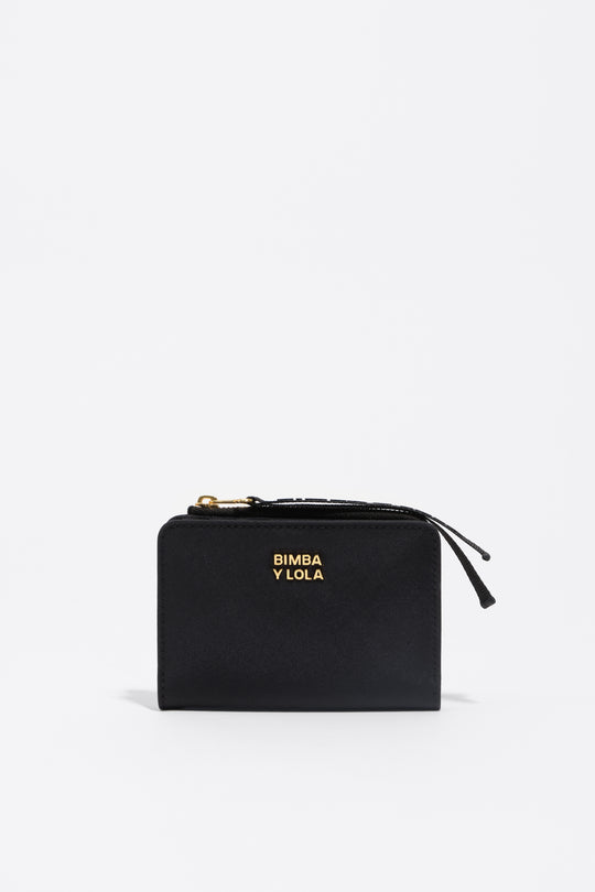 Black nylon compact purse
