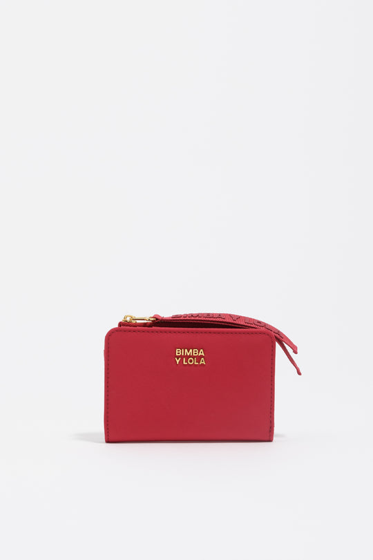 Red nylon compact purse