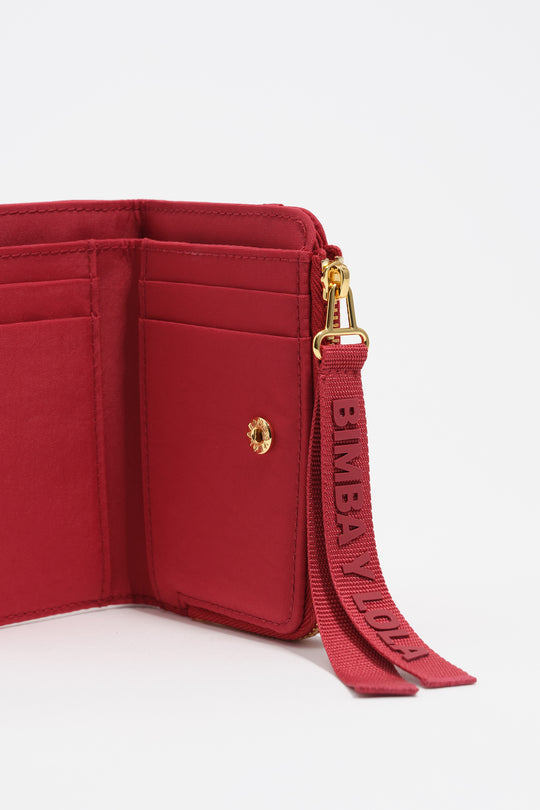 Red nylon compact purse